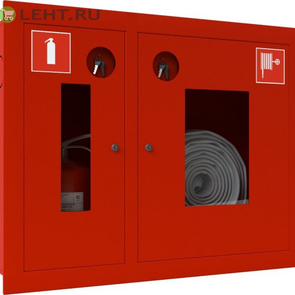 Ш-ПК-О-002ВОК (ПК-315ВОК): Шкаф пожарный встроенный со стеклом красный