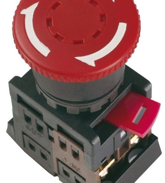 Кнопка AE-22 ""Грибок"" с фиксацией красн. D=22 мм (BBG10-AE-K04): Кнопка красная с фиксацией без подсветки
