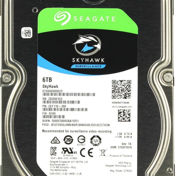 HDD 6000 GB (6 TB) SATA-III SkyHawk (ST6000VX0023): Жесткий диск (HDD) для видеонаблюдения