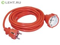 УШ-01РВ оранжевый с вилкой и розеткой (WUP10-20-K09-N): Шнур с вилкой и розеткой