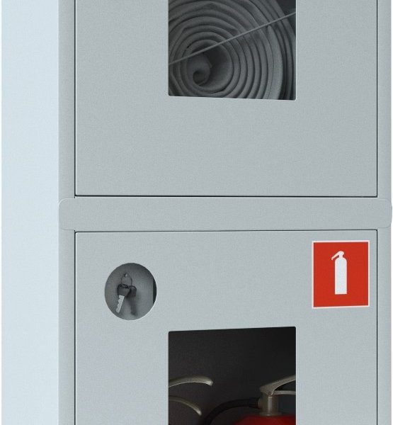 Ш-ПК-О-003НОБ (ПК-320НОБ): Шкаф пожарный навесной со стеклом белый