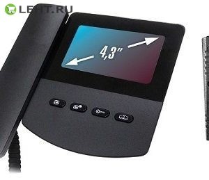 QM-433C_SET3 (черный)+Выз. панель (серебро): Монитор видеодомофона цветной