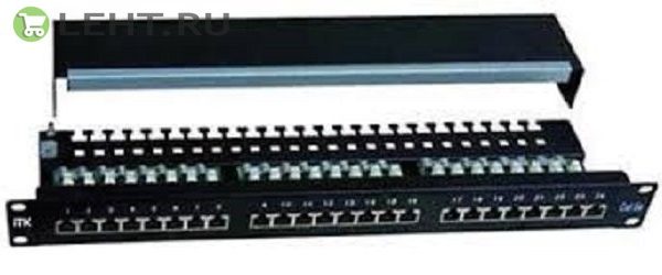 PP24-1UC5ES-D05, 1U, 24 порта (Dual): Патч-панель кат.5Е STP с кабельным органайзером