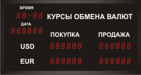 Табло курсов валют для использования внутри помещений КВО-6-0.38