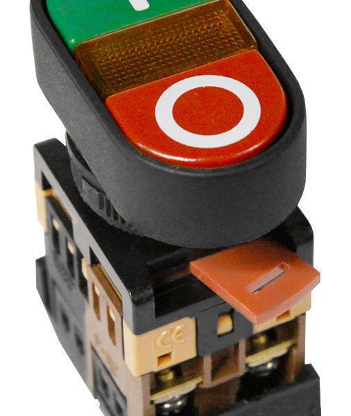 Кнопочный выключатель APBB-22N сдвоенная " I - O " с подсветкой