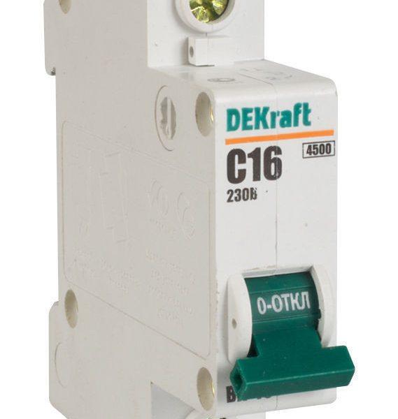 Выключатель автоматический ВА-101 1п 16А 4,5кА DEKraft хар C