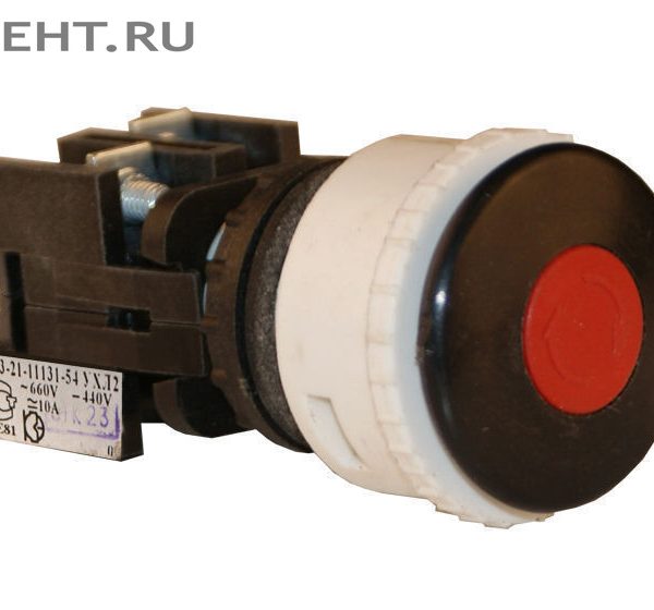 Выключатель кнопочный ВК-43-21 11131 1з+1р черн.гриб с фикс.