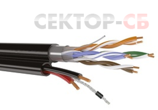 UTP 4PR 24AWG CAT5e + 2x0,75 + TR-FG8 OUTDOOR OptimLan Неэкранированный кабель "витая пара" с тросом