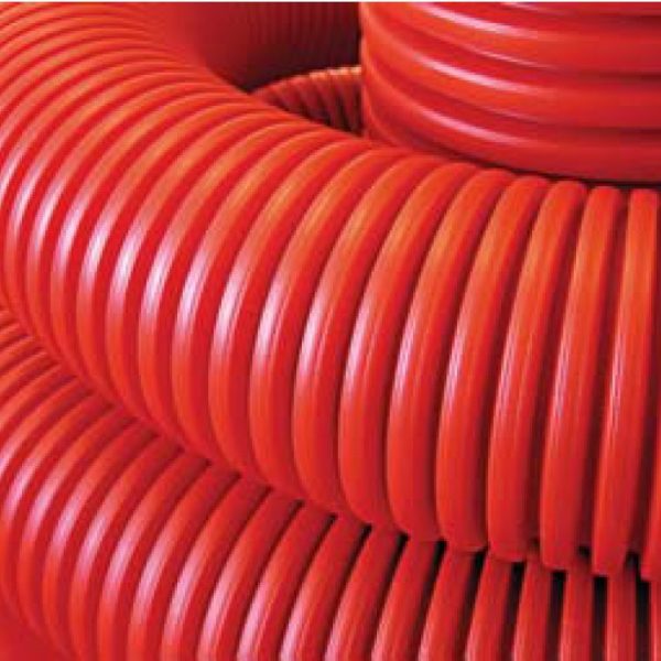 Труба гибкая двустенная D=110, с протяжкой, красная (121911100): Труба гибкая двустенная для кабельной канализации