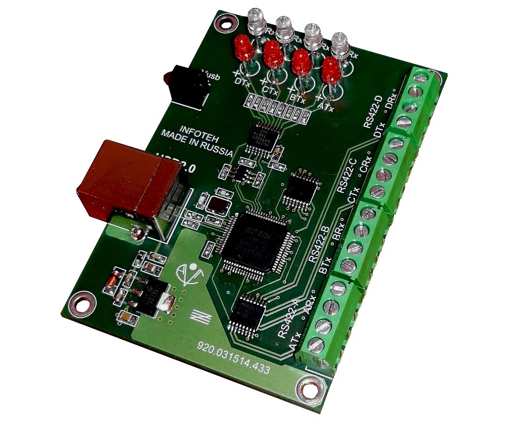 AVT-USB/4RS422: Промышленный преобразователь USB в RS-422