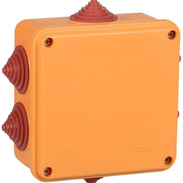 Коробка 100х100х50 6P IP55 (UKF30-100-100-050-6-4-09): Коробка распаячная огнестойкая с кабельными вводами