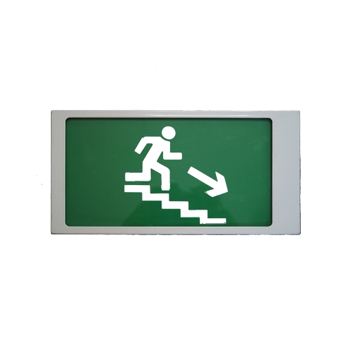 Ирида-Гефест "Выход по лестнице вниз", трафаретный (Т-Е13-Бел/Зел-2х5): Оповещатель охранно-пожарный световой