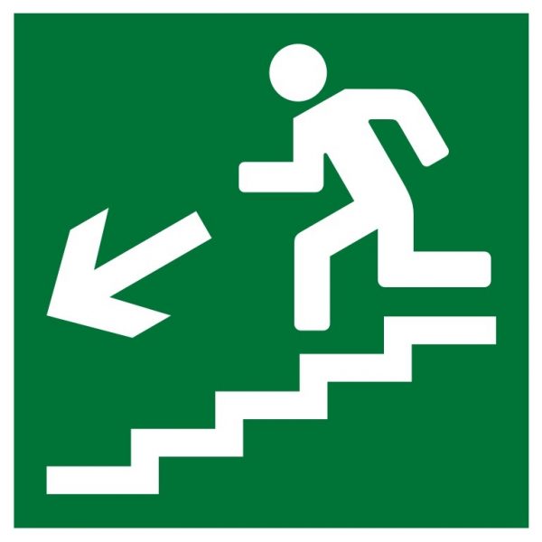 Плёнка (Е-14) направление к эвакуационному выходу по лестнице вниз (налево) (200х200): Пленка