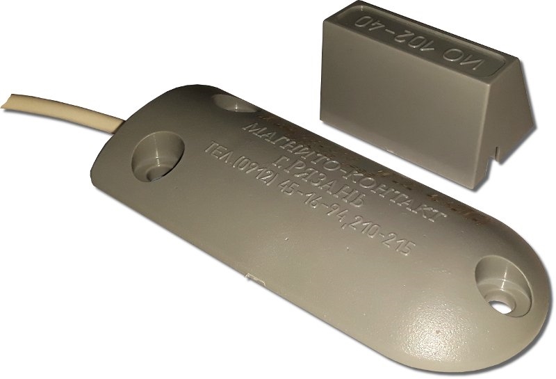 ИО 102-40 АЗП (2) (серый): Извещатель охранный точечный магнитоконтактный, кабель в пластмассовом рукаве