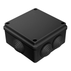 Коробка распределительная 40-0300-9005 для о/п безгалогенная (HF) черная 100х100х50: Коробка распределительная